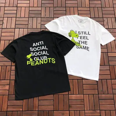 ¥~85 ANTI SOCIAL SOCIAL CLUB T-SHIRT 55052152 (im 185CM 80KG iwear size L in the photo)