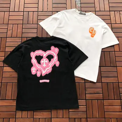 ￥~85 CH🔥OM🔥 HE🔥RTS T-SHIRT 77052730 (im 185CM 80KG iwear size M in the photo)