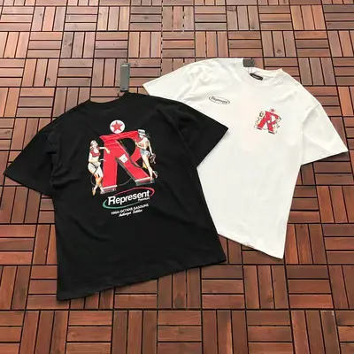 ￥~109 REPRESENT T-SHIRT 77060120 (im 185CM 70KG iwear size L in the photo)