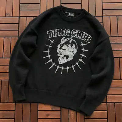 ￥ ~ 215 THUG CLUB SWEATER 55060873 (im 185CM 80KG iwear size 1 in the photo)