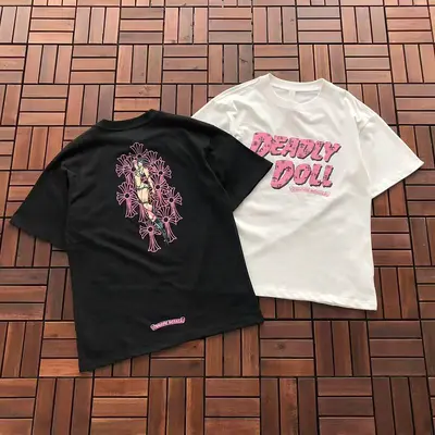 ¥~89 CH🔥OM🔥 HE🔥RTS T-SHIRT 77061018 (im 185CM 70KG iwear size M in the photo)