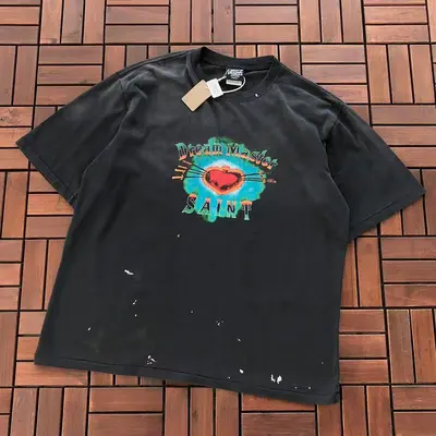 ¥~99 SAINT MICHAEL T-SHIRT 77061032 (im 185CM 70KG iwear size M in the photo)