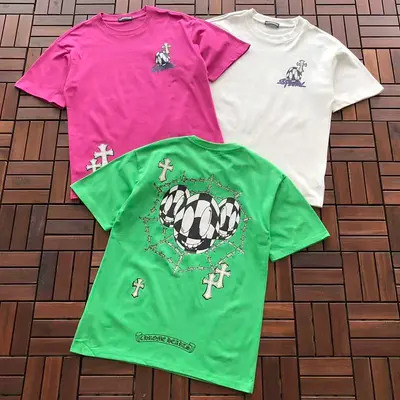 ￥~105 CH🔥OM🔥 HE🔥RTS T-SHIRT 77061001 (im 185CM 70KG iwear size M in the photo)