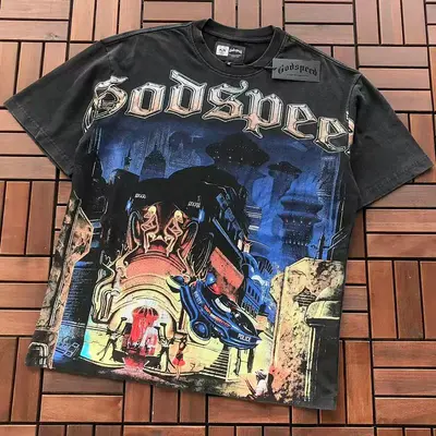 ￥~89 GODSPEED T-SHIRT 77061236 (im 185CM 80KG iwear size M in the photo)