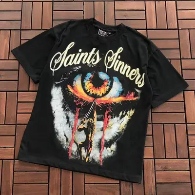 ¥~85 SAINT MICHAEL T-SHIRT 77061219 (im 185CM 80KG iwear size M in the photo)