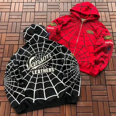¥308 S🔥P🔥E🔥E & VANSON LEATHE HOODIE 88070115 (im 185CM 80KG iwear size M in the photo)