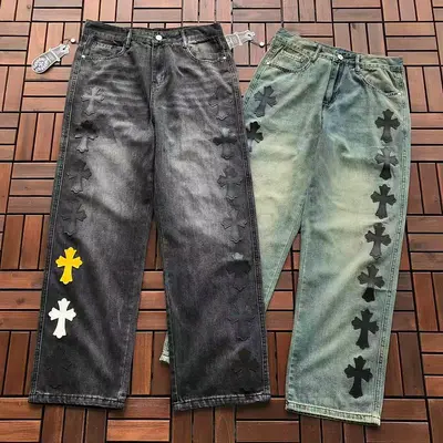 ¥~179 CH🔥OM🔥 HE🔥RTS JEANS 77070118 (im 185CM 80KG iwear size 32 in the photo)