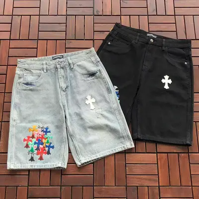 ¥ ~ 185 CH🔥OM🔥 HE🔥RTS SHORTS JEANS 55070389 (im 185CM 70KG iwear size L in the photo)