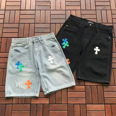 ¥ ~ 185 CH🔥OM🔥 HE🔥RTS SHORTS JEANS 55070388 (im 185CM 70KG iwear size L in the photo)