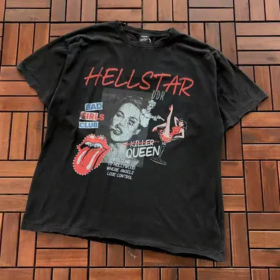 ¥~99 HELLSTAR T-SHIRT 77070608 (im 185CM 70KG iwear size M in the photo)