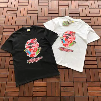 ￥ ~ 89 BAPE & THE POWERPUFF GIRLS T-SHIRT 55071302 (im 180CM 68KG iwear size M in the photo)