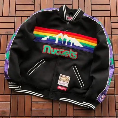 ¥399 S🔥P🔥E🔥E & MITCHELL & NESS COTTON JACKET 88072105 (im 185CM 80KG iwear size M in the photo)