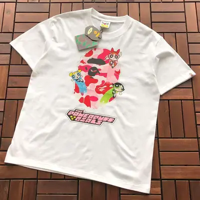 ¥~79 BAPE & THE POWERPUFF GIRLS T-SHIRT 77072159 (im 185CM 70KG iwear size L in the photo)