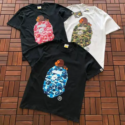 ¥~75 BAPE T-SHIRT 66072219 (im 185CM 70KG iwear size S in the photo)