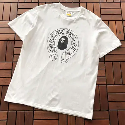 ¥~75 BAPE & CH🔥OM🔥 HE🔥RTS T-SHIRT 66072236