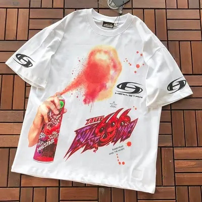 ¥~79 HELLSTAR T-SHIRT 77072266 (im 185CM 80KG iwear size M in the photo)