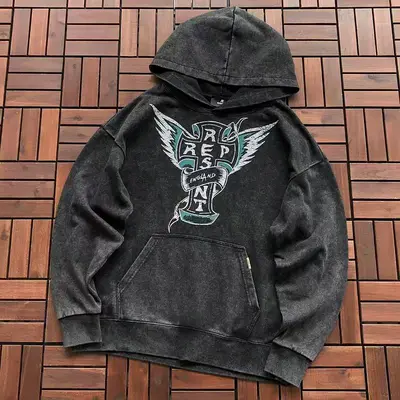 ￥~135 REPRESENT HOODIE 66081609 (im 185CM 80KG iwear size M in the photo)