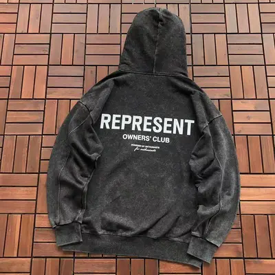 ￥~135 REPRESENT HOODIE 66081607 (im 185CM 80KG iwear size M in the photo)