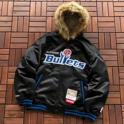 ￥~449 S🔥P🔥E🔥E & NBA & MITCHELL & NESS COTTON JACKET 66082747