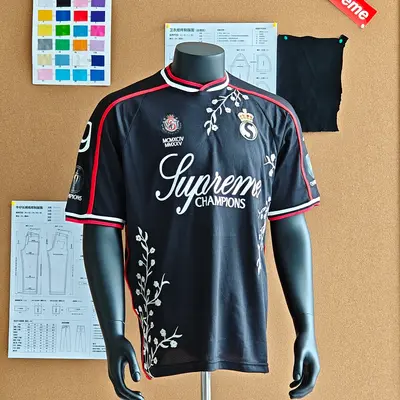 (169¥) SUP FW25 Floral Soccer Jersey Black