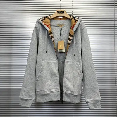 Classic Check Hooded Zip Jacket-grey P: 325CNY