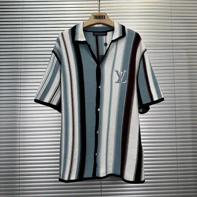 Striped Crochet Short-Sleeved Shirt TOP price：318CNY